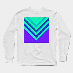 Cyan & Violet Chevron Long Sleeve T-Shirt